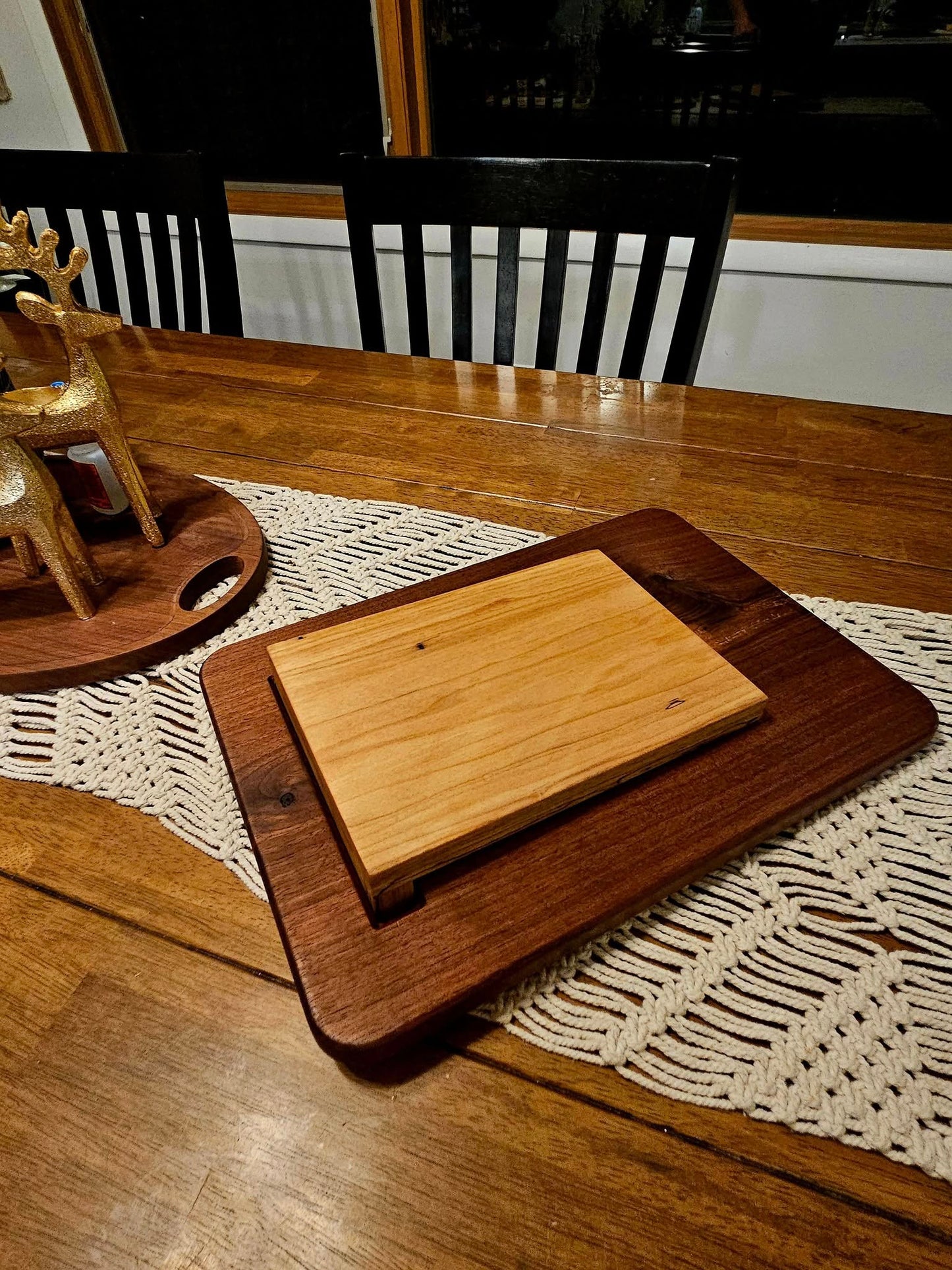 image of our cookbook and tablet holder folded flat for storage